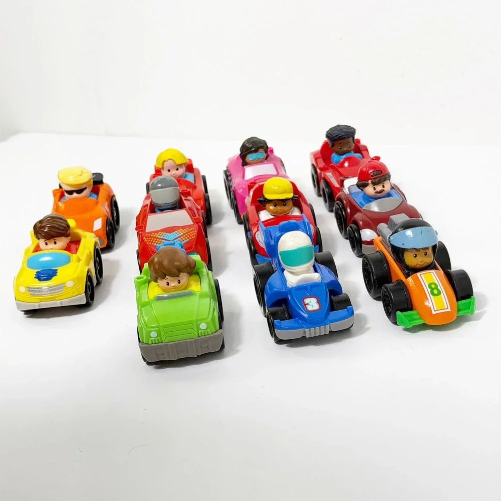 Fisher Price Little People Wheelies Racers Car Lot of 11 Cars Toy Trucks Figures
